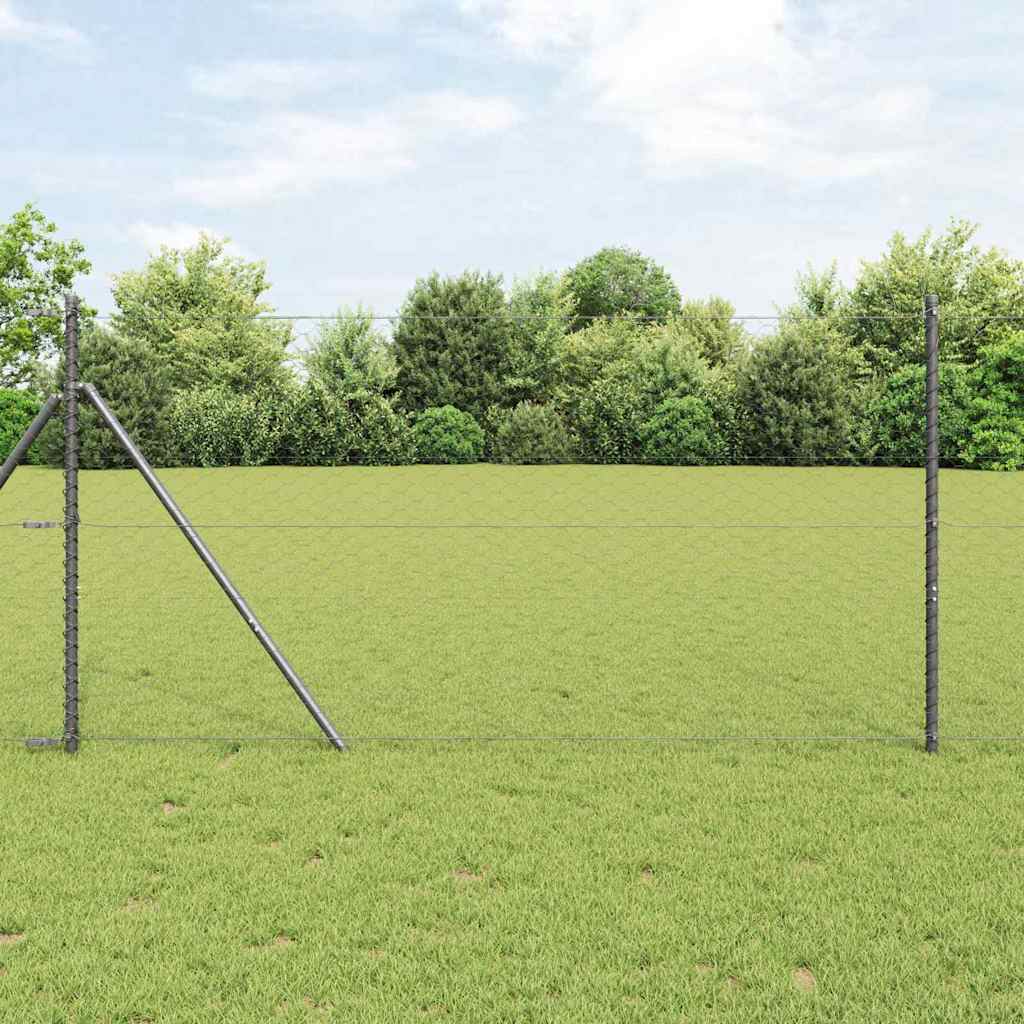 vidaXL Hexagon Fence Γκρι 1.4x25 μ. Χάλυβας
