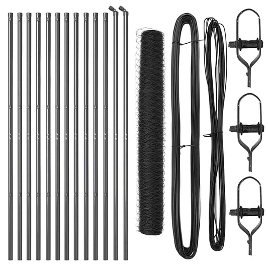 vidaXL Hexagon Fence Γκρι 1.4x25 μ. Χάλυβας