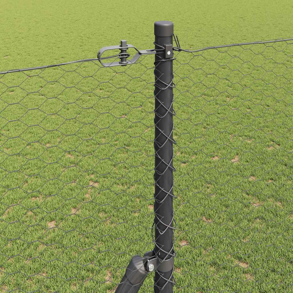 vidaXL Σετ Φράχτη Σετ 2 Γκρι Ατσάλι 25 x 1.5 μ Ανθεκτικό