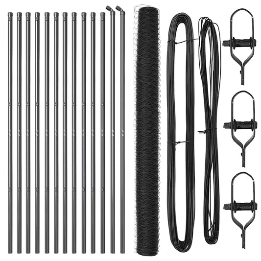 vidaXL Σετ Περίφραξης Σετ των 2 Γκρι Μέταλλο 25 x 1.5 μ Ανθεκτικό