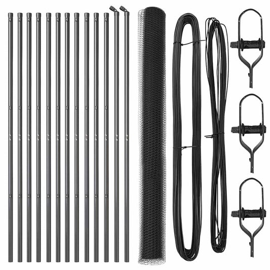 vidaXL Hexagon Φράχτης Γκρι 1.6x25 μ. Ατσάλι