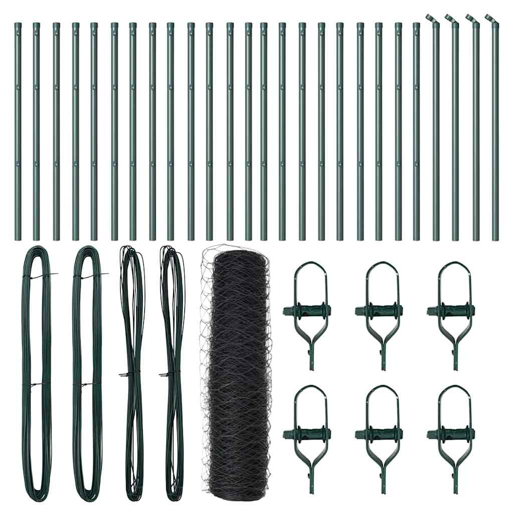 vidaXL Φράχτης με Στήλες. Γκρι 0.8 x 50 μ Ατσάλι με επικάλυψη PVC