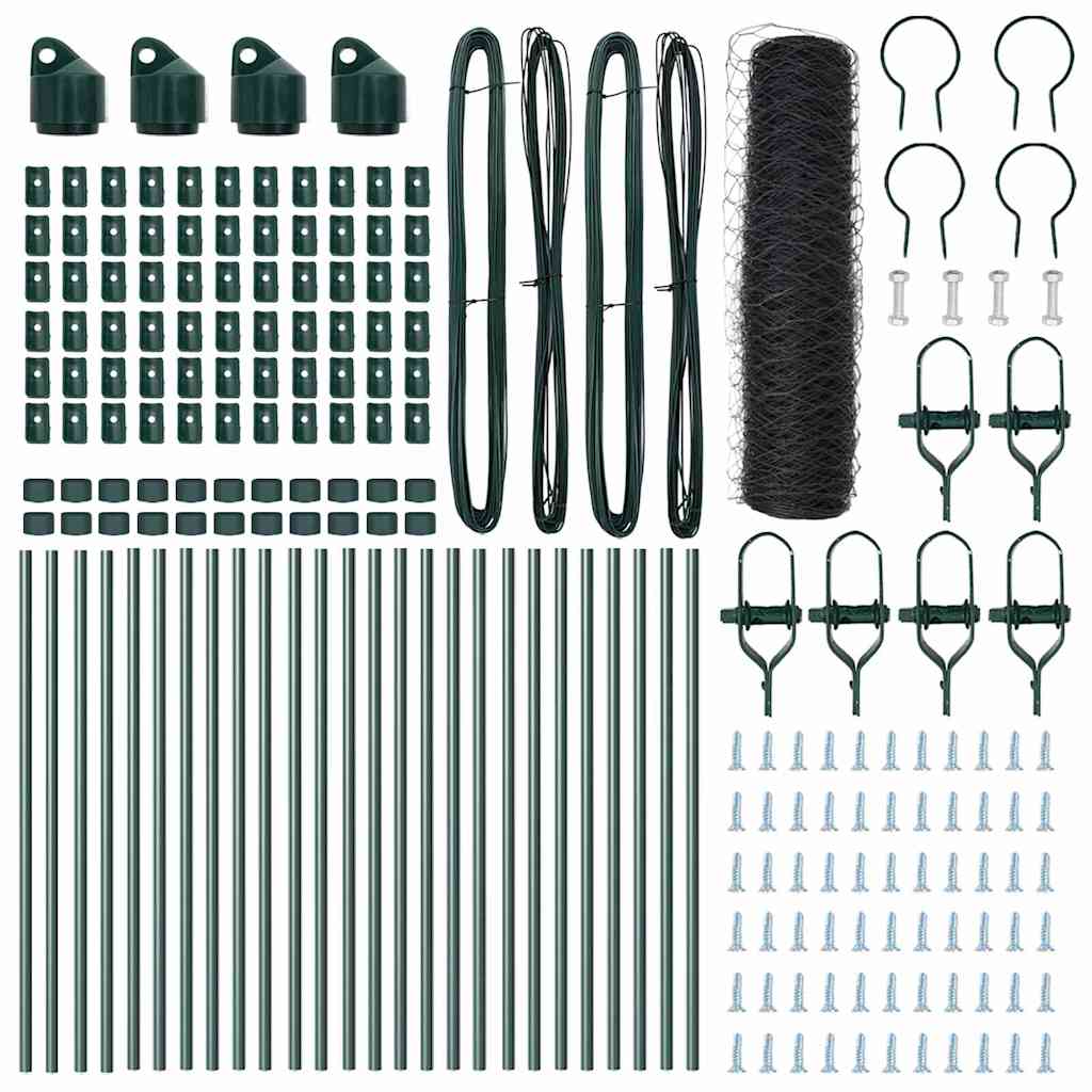 vidaXL Φράχτης με Στήλες. Γκρι 0.8 x 50 μ Ατσάλι με επικάλυψη PVC