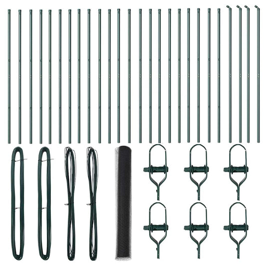 vidaXL Εξάγωνος Φράκτης Γκρι 1.4x50 μ. Ατσάλι