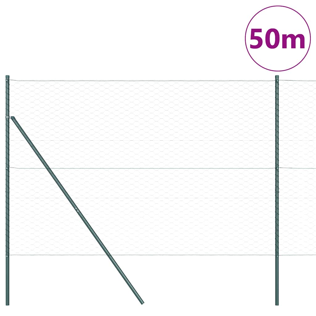 vidaXL Περίφραξη Εξαγώνου Γκρι 1.5x50 m Σιδερένια