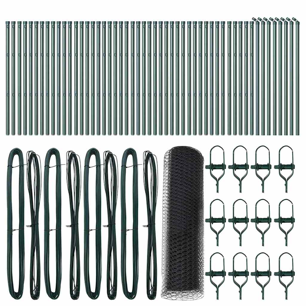 vidaXL Hexagon Fence Γκρι 0.5x100 μ Μέταλλο