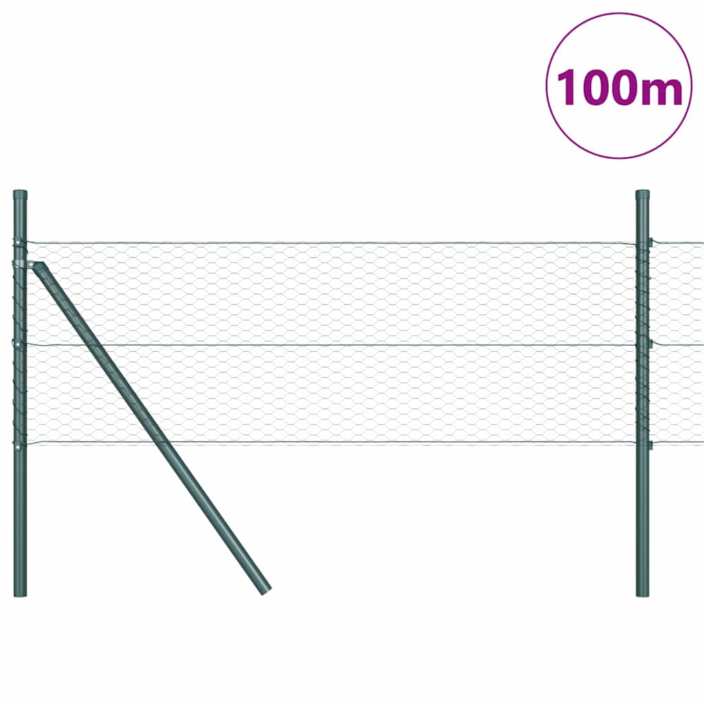 vidaXL Hexagon Fence Γκρι 0.5x100 μ Μέταλλο