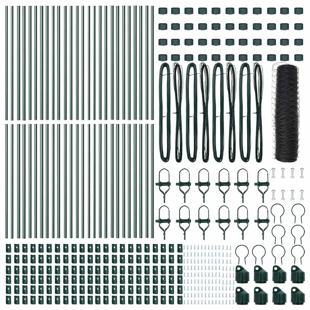 vidaXL Γκρι Εξαγωνικός Φράχτης 0.8x100 μ Ατσάλι