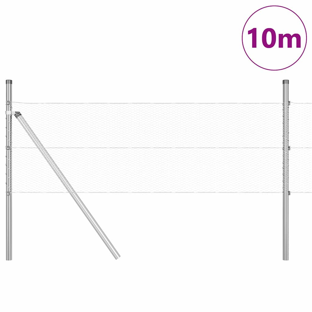 vidaXL Φράχτης Εξαγωνικού Σχήματος 0.4x10 μ Γαλβανισμένος Χάλυβας