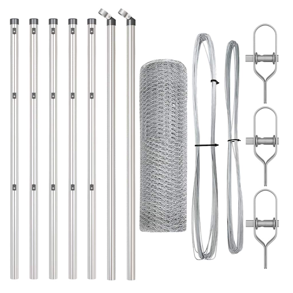 vidaXL Hexagon Φράχτης 0.4x10 μ Γαλβανισμένος Χάλυβας