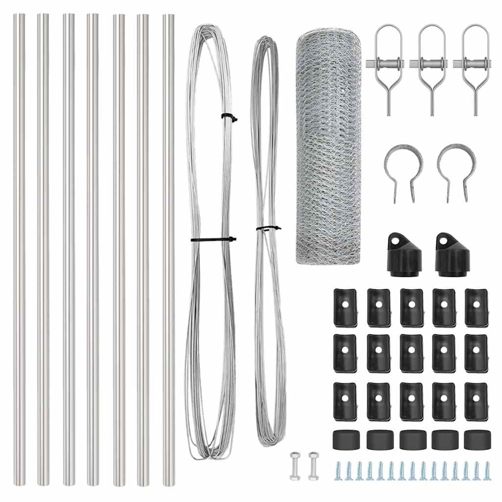 vidaXL Hexagon Φράχτης 0.4x10 μ Γαλβανισμένος Χάλυβας