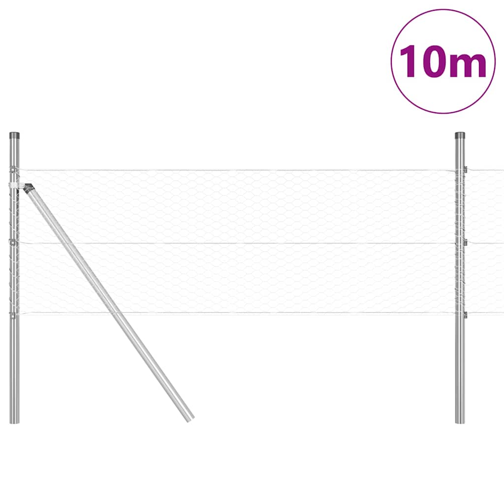vidaXL Hexagon Φράχτης 0.4x10 μ Γαλβανισμένος Χάλυβας
