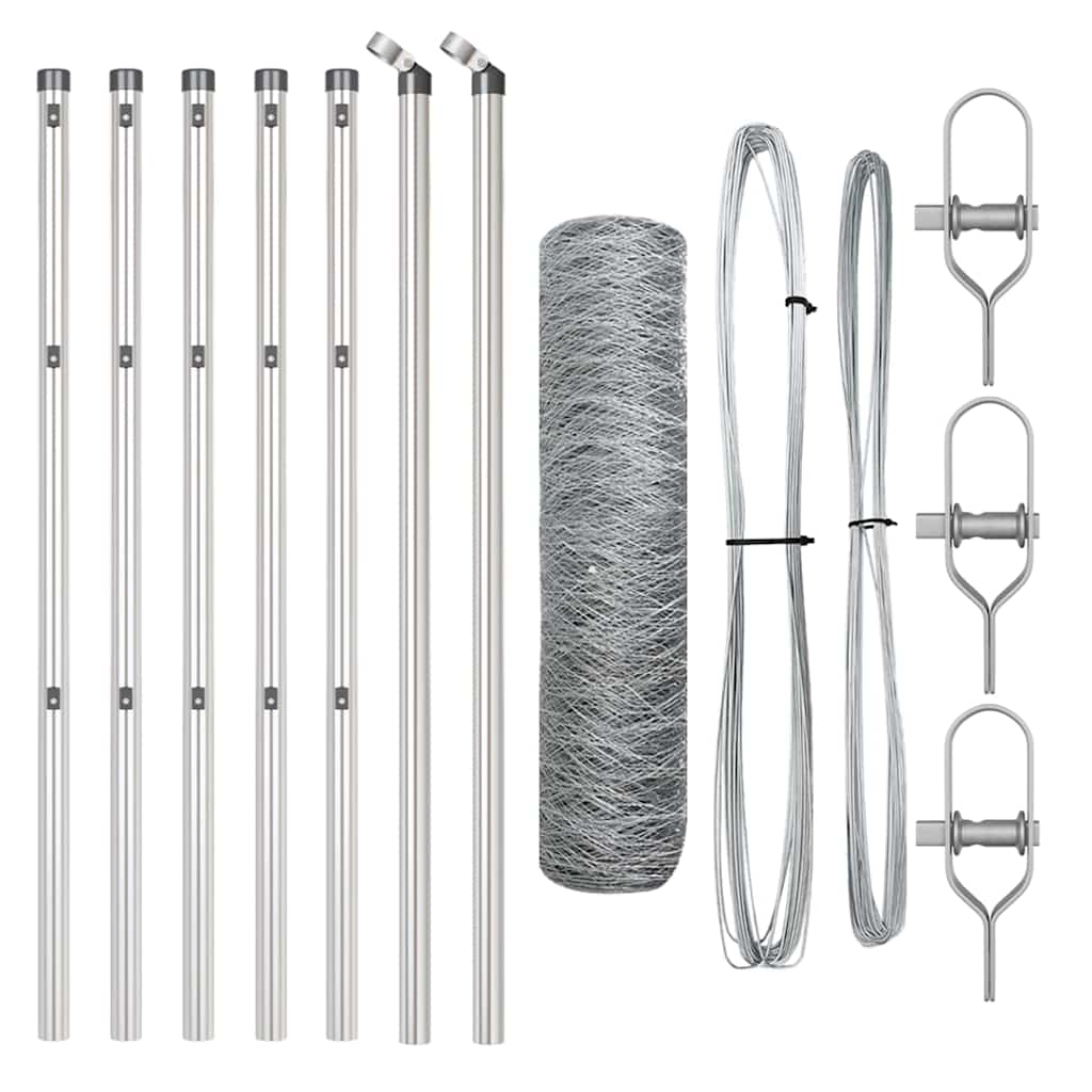 vidaXL Εξαγωνική Περφράξη 0.4x10 m Γαλβανισμένος Χάλυβας