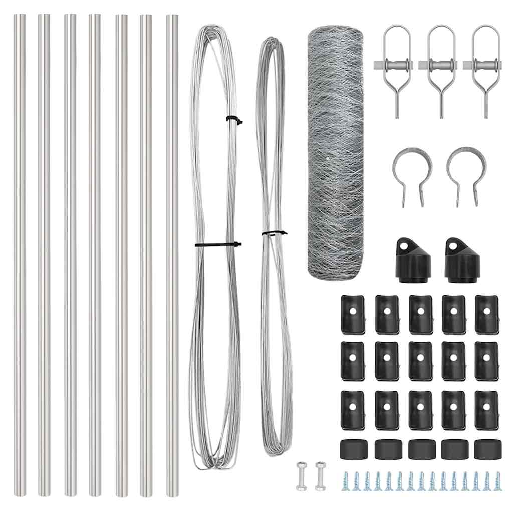 vidaXL Εξαγωνική Περφράξη 0.4x10 m Γαλβανισμένος Χάλυβας