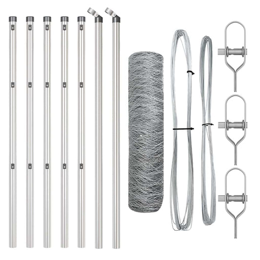 vidaXL Εξάγωνος Φράκτης 0.5x10 μ Γαλβανισμένος Χάλυβας