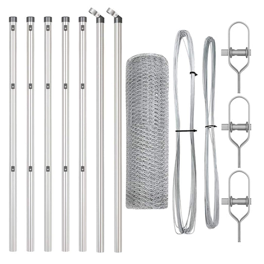 vidaXL Φράχτης Έξιγωνο 0.8x10 μ Γαλβανισμένος Σίδερο