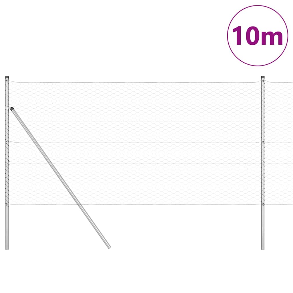 vidaXL Φράκτης Εξαγώνου 1x10 μ Γαλβανισμένο Ατσάλι