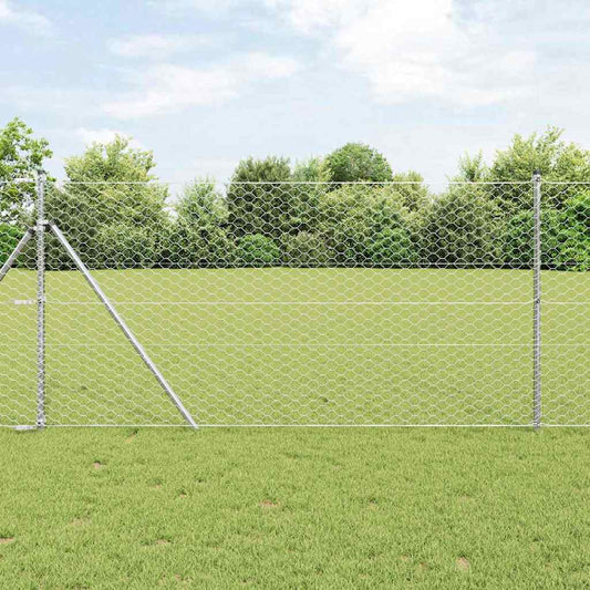 vidaXL Hexagon Fence 1x10 μ Γαλβανισμένος Χάλυβας