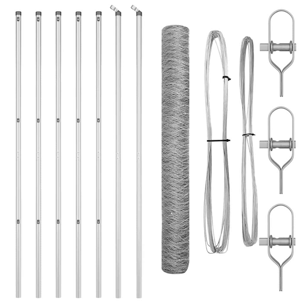 vidaXL Hexagon Fence 1x10 μ Γαλβανισμένος Χάλυβας