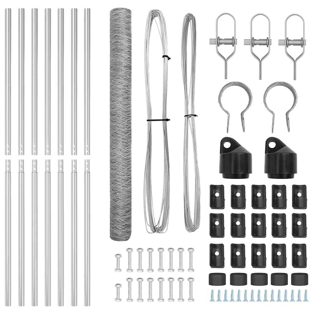 vidaXL Εξαγωνικό Φράχτη 1.5x10 μ Γαλβανισμένος Ατσάλι
