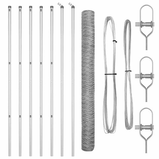 vidaXL Εξάγωνος Φράκτης 1.5x10 μ Γαλβανισμένος Χάλυβας