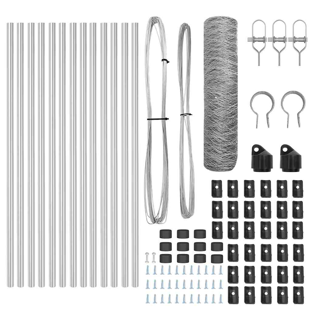Φράχτης vidaXL Hexagon 0.8x25 μ Γαλβανισμένο Ατσάλι
