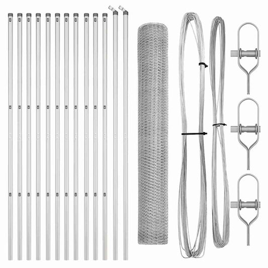 vidaXL Φράχτης με Στήλες. Ασημί 1 x 25 m Ατσάλι με επικάλυψη PVC