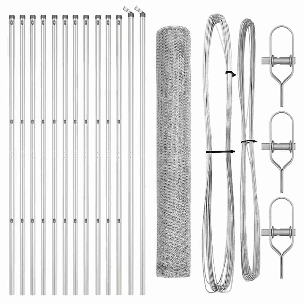vidaXL Σετ Φρακτών Σετ 2 Γαλβανισμένο ατσάλι 25 x 1.2 μ