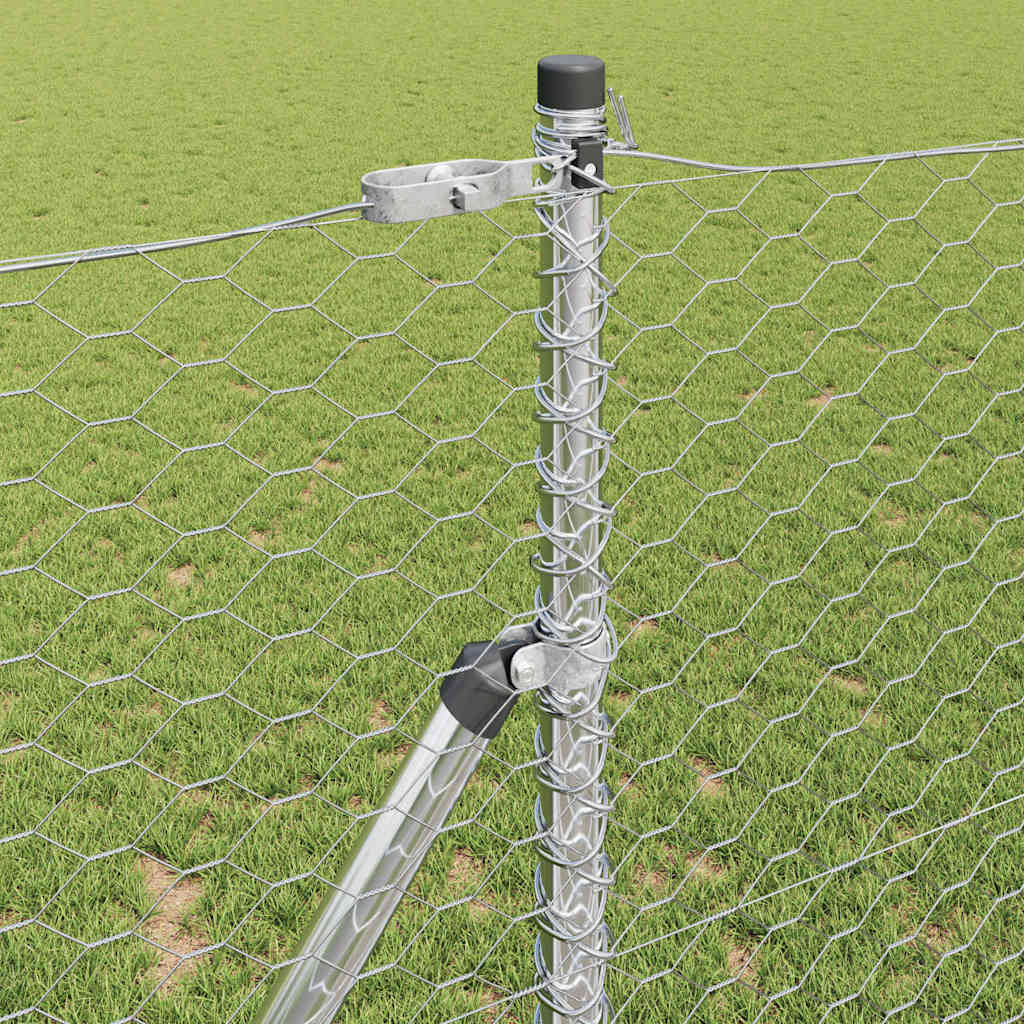 vidaXL Σετ περίφραξης Σετ 2 Γαλβανισμένο ατσάλι 25 x 1.2 μ Ανθεκτικό