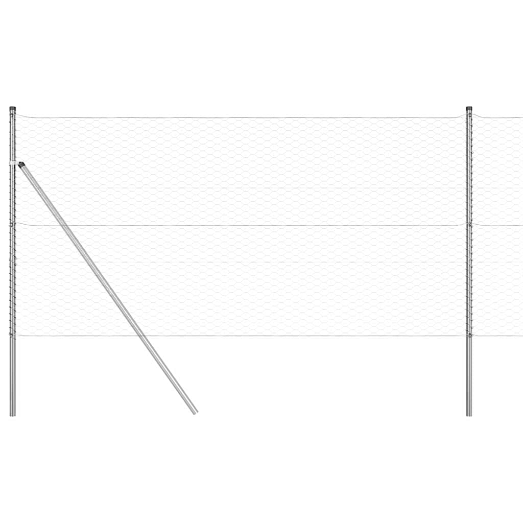 vidaXL Σετ περίφραξης Σετ 2 Γαλβανισμένο ατσάλι 25 x 1.2 μ Ανθεκτικό