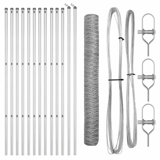 vidaXL Περίφραξη Εξαγωνικής Μορφής 1.4x25 μ. Γαλβανισμένο Ατσάλι
