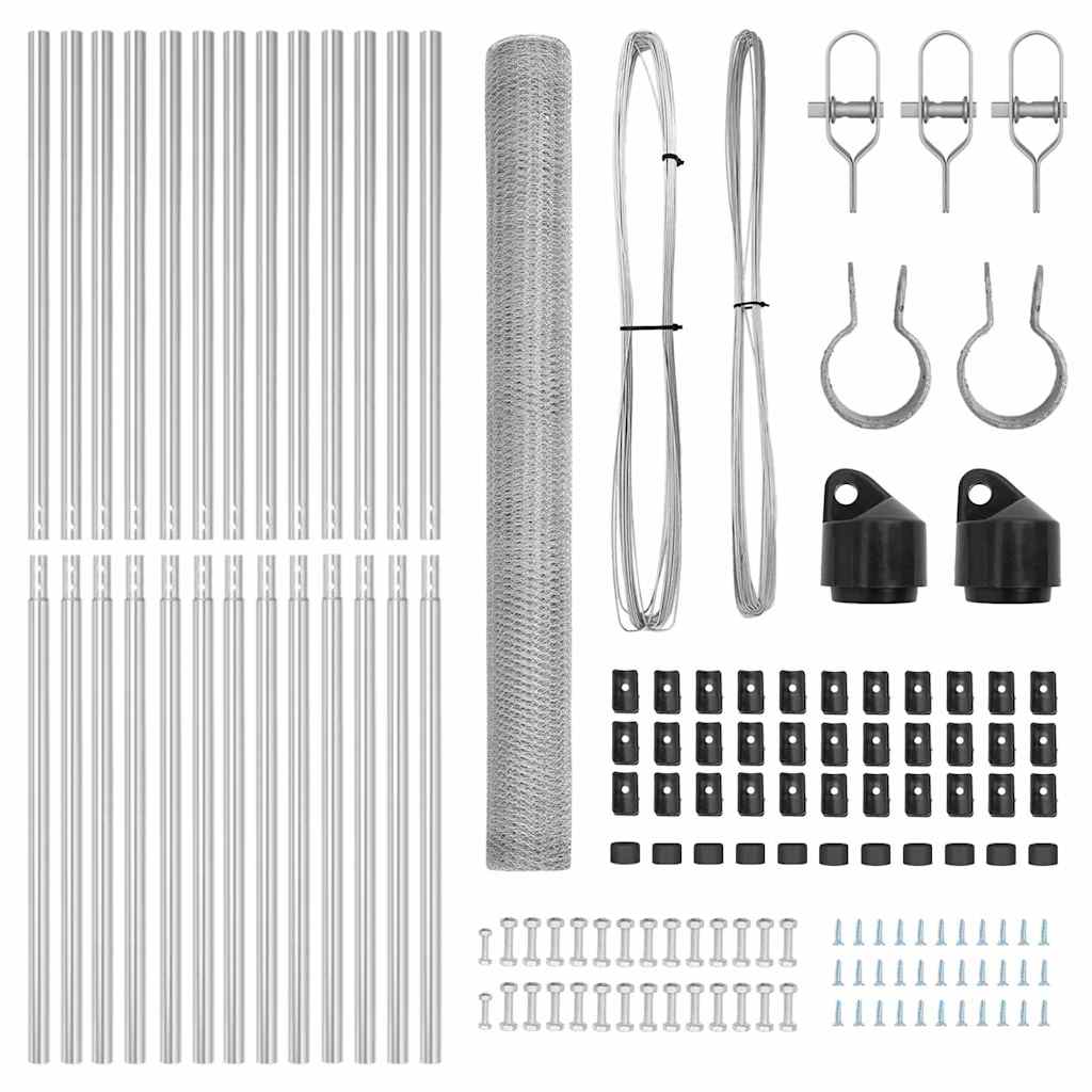 vidaXL Σετ Περίφραξης Σετ των 2 Γαλβανισμένο ατσάλι Μεγάλο Ανθεκτικό