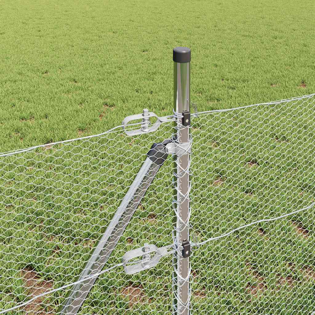 vidaXL Στύλος Περιφράξεων Ασημί 50 x 0,8 μ (13 mm πλέγμα) Ατσάλι