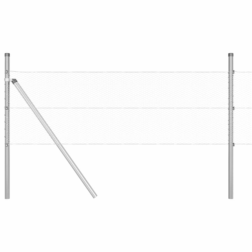 vidaXL Στύλος Περιφράξεων Ασημί 50 x 0,8 μ (13 mm πλέγμα) Ατσάλι