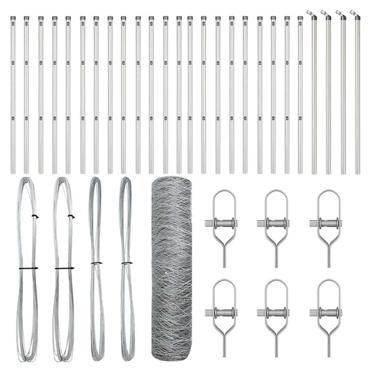 Φράχτης vidaXL Εξαγωνικός 0.8x50 μ Γαλβανισμένο Ατσάλι