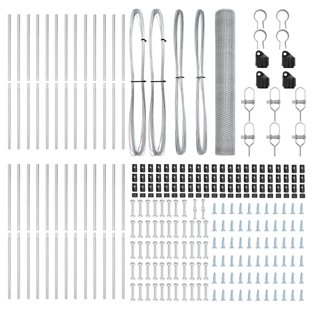 vidaXL Εξαγωνικός Φράχτης 1x50 m Γαλβανισμένος Χάλυβας