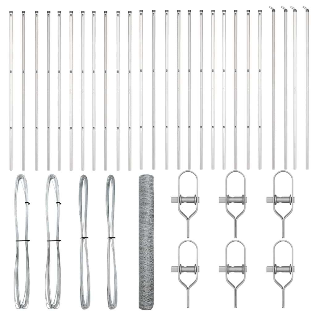 vidaXL Φράχτης Εξαγώνου 1x50 μ Γαλβανισμένο Ατσάλι