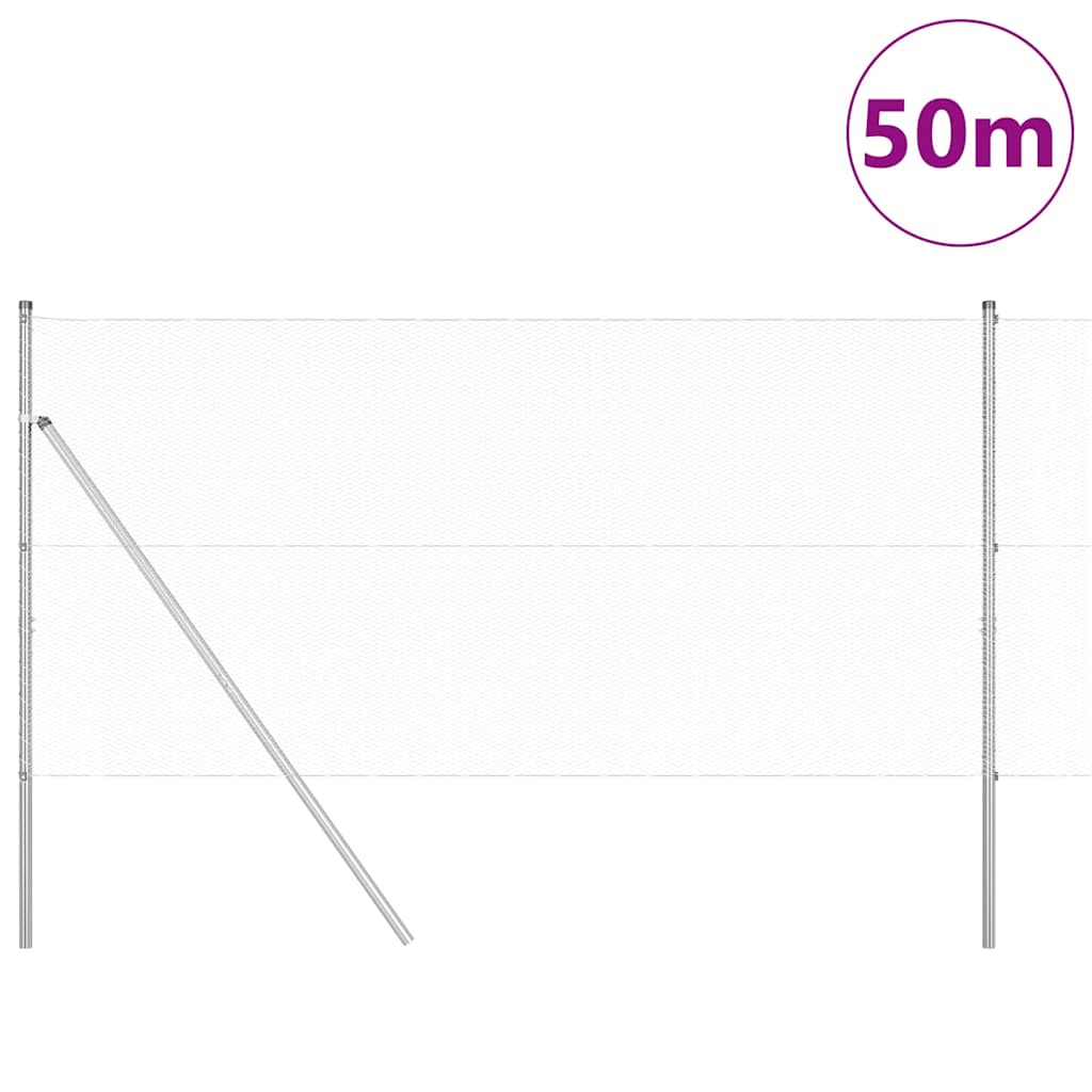 vidaXL Hexagon Fence 1.2x50 m Γαλβανισμένος Χάλυβας