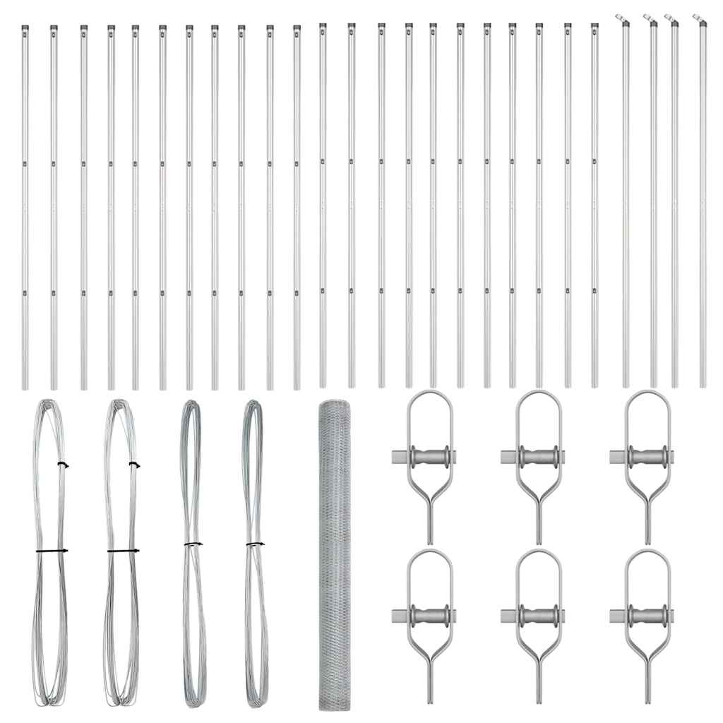 vidaXL Φράχτης 1.5x50 μ Γαλβανισμένο Ατσάλι