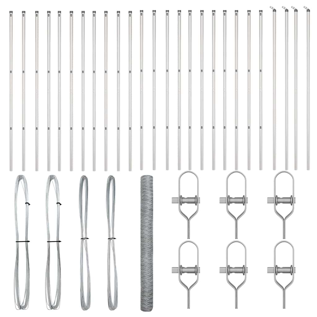 Φράκτης vidaXL Εξαγώνιος 1.5x50 μ Γαλβανισμένο Ατσάλι