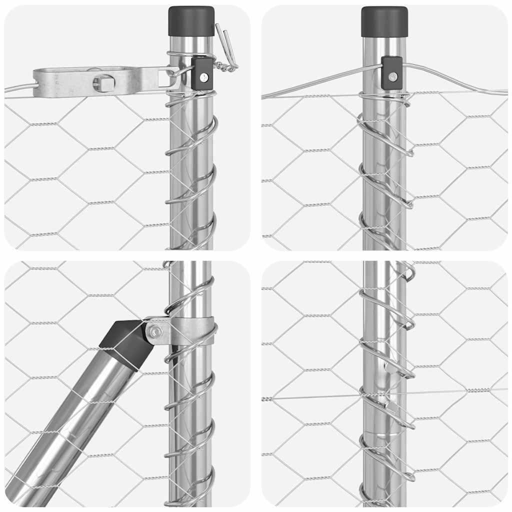 vidaXL Στύλος Περιφράξεων Ασημί 50 x 1,6 μ (36 mm δίχτυ) Ατσάλι
