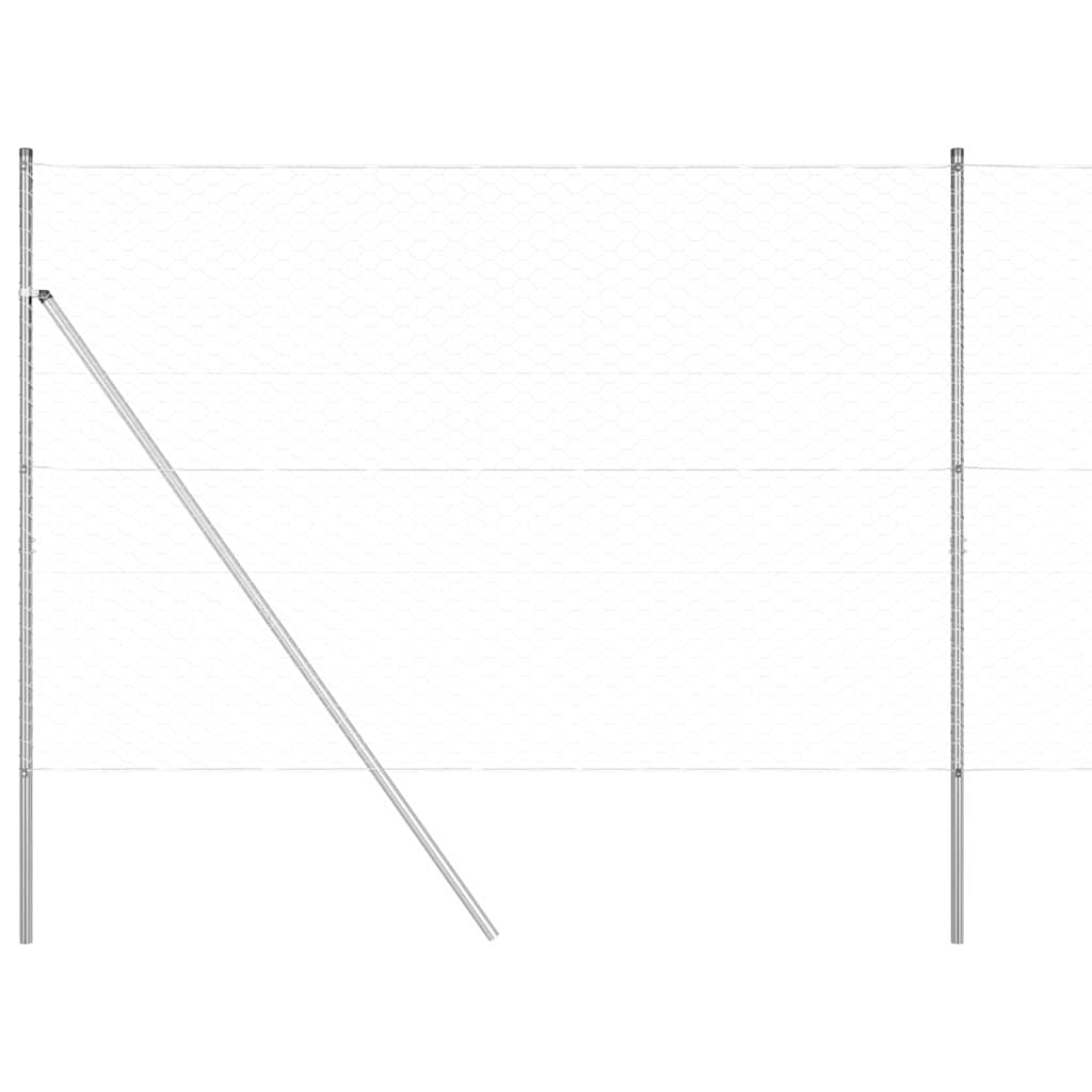 Φράκτης Εξαγώνων vidaXL 1.6x50 μ Γαλβανισμένο Ατσάλι