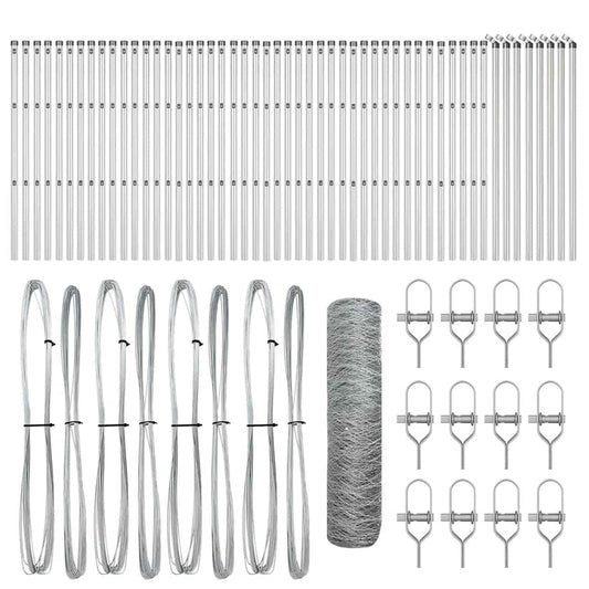 vidaXL Hexagon Fence 0.4x100 μ Γαλβανισμένος Χάλυβας
