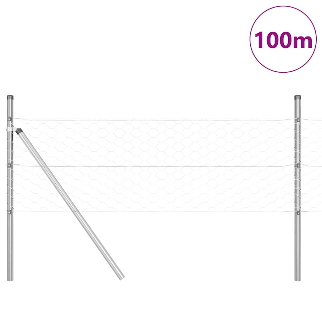 vidaXL Hexagon Fence 0.4x100 μ Γαλβανισμένος Χάλυβας