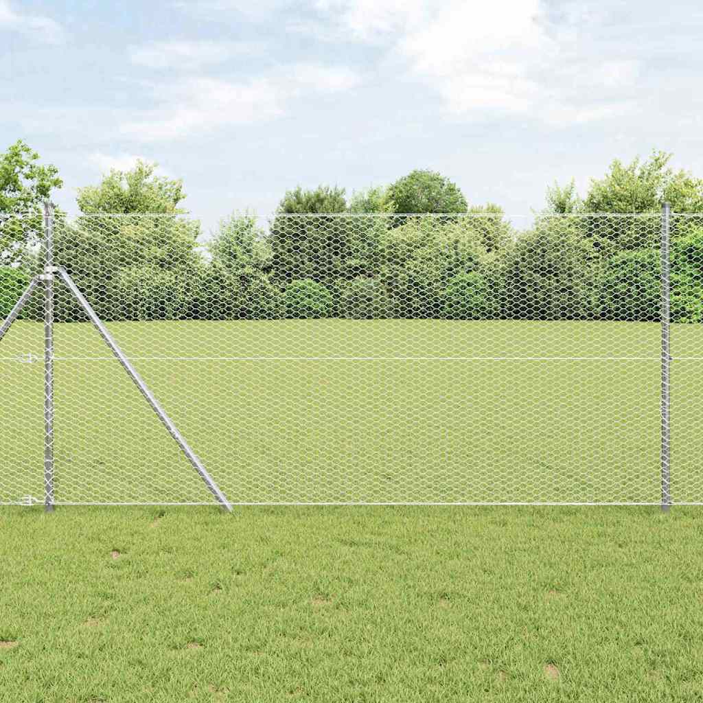 vidaXL Hexagon Fence 1.4x100 μ Γαλβανισμένος χάλυβας