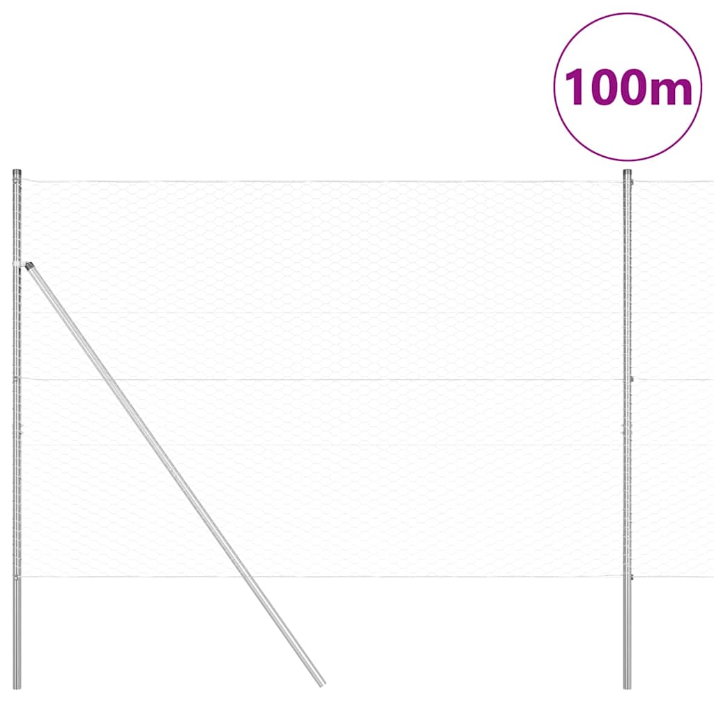 vidaXL Πολυγωνική Περίφραξη 1.5x100 μ Γαλβανισμένο Ατσάλι