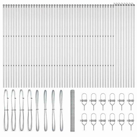 vidaXL Hexagon Fence 1.6x100 μ Γαλβανισμένος Χάλυβας