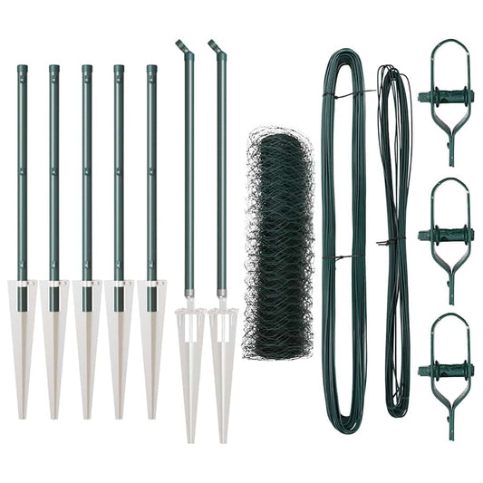 vidaXL Εξάγωνος Φράχτης Πράσινος 0.4x10 μ Μέταλλο