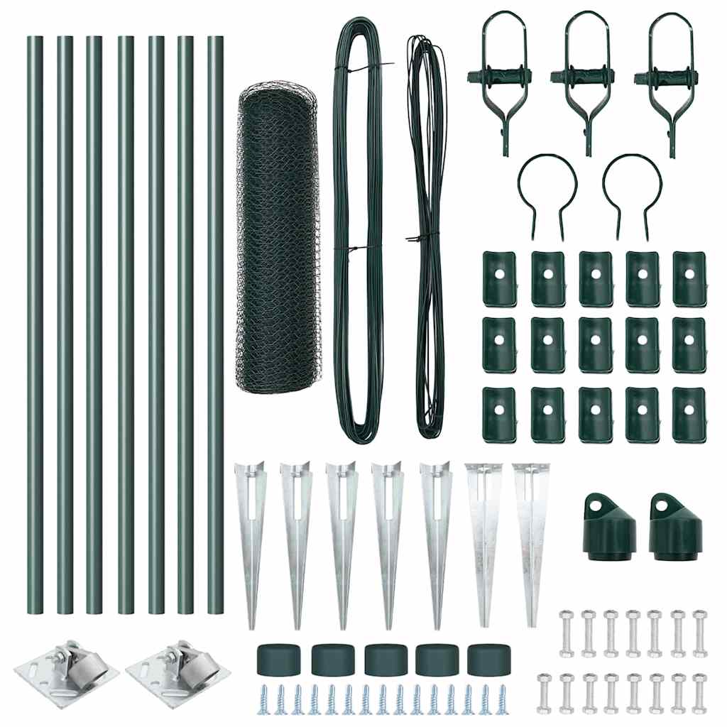 vidaXL Hexagon Φράκτης Πράσινος 0.6x10 μ Χάλυβας