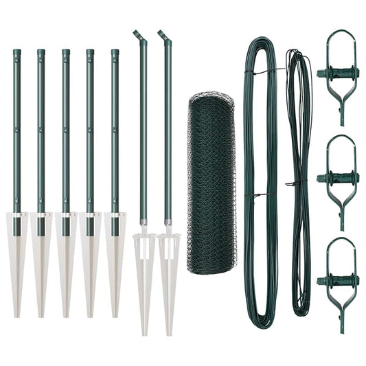 vidaXL Hexagon Φράκτης Πράσινος 0.8x10 μ Χάλυβας